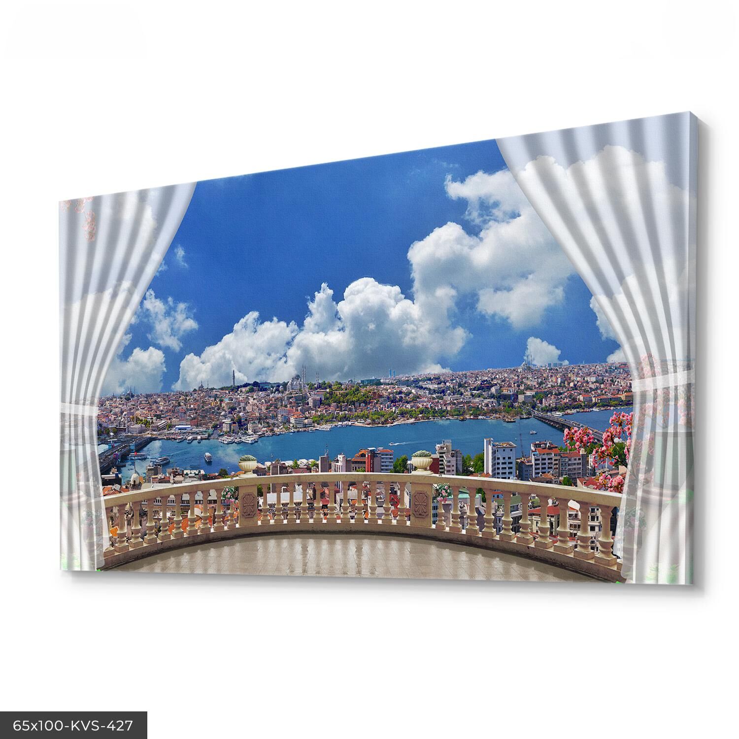 Istanbul Manzara Kanvas - Canvas Tablo 40 x 30 CM - Çok Renkli