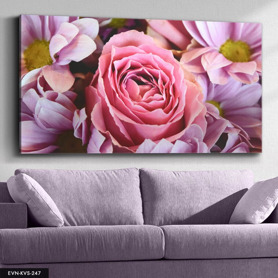 Çiçek Tek Parça Kanvas Canvas Tablo