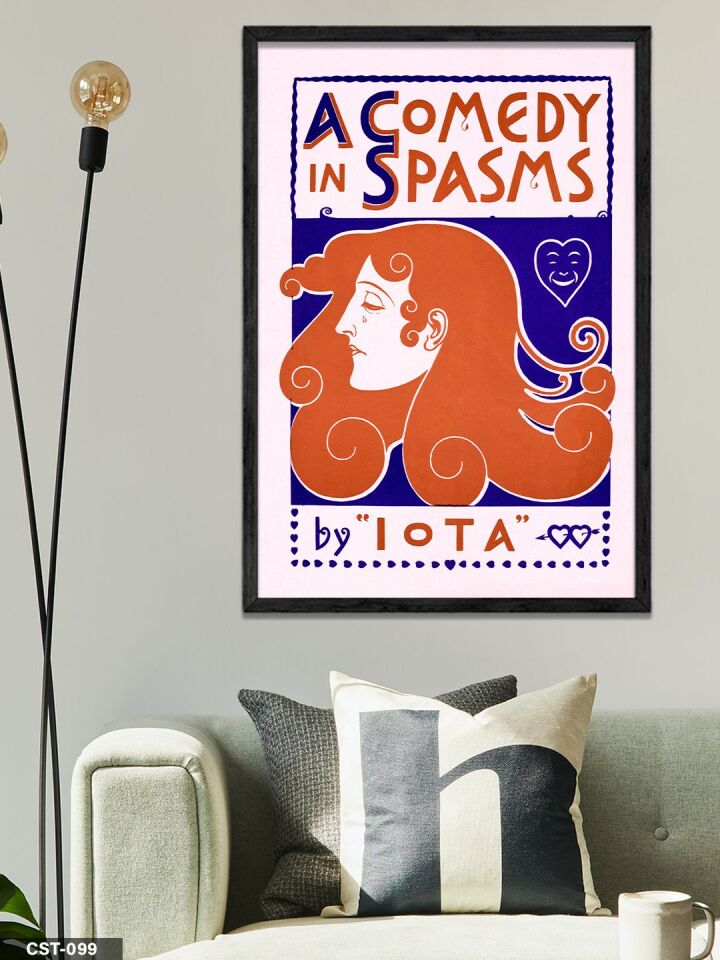 A Comedy İn Spasms Yazılı Tek Parça Ahşap Çerçeveli Tablo Siyah - 50 x 70 CM