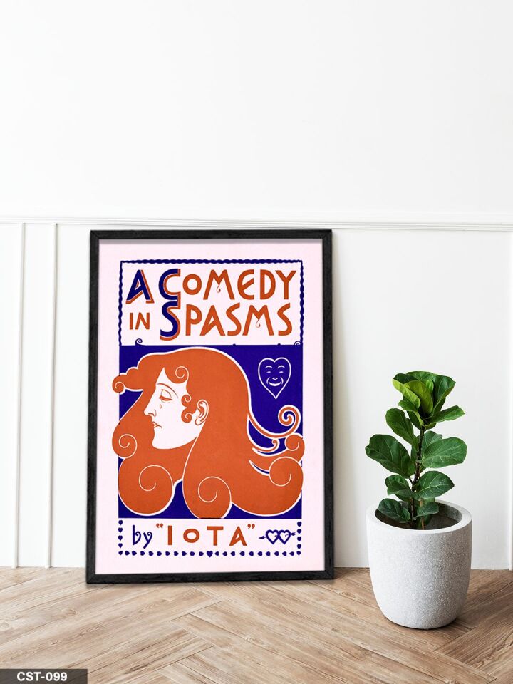 A Comedy İn Spasms Yazılı Tek Parça Ahşap Çerçeveli Tablo Siyah - 50 x 70 CM