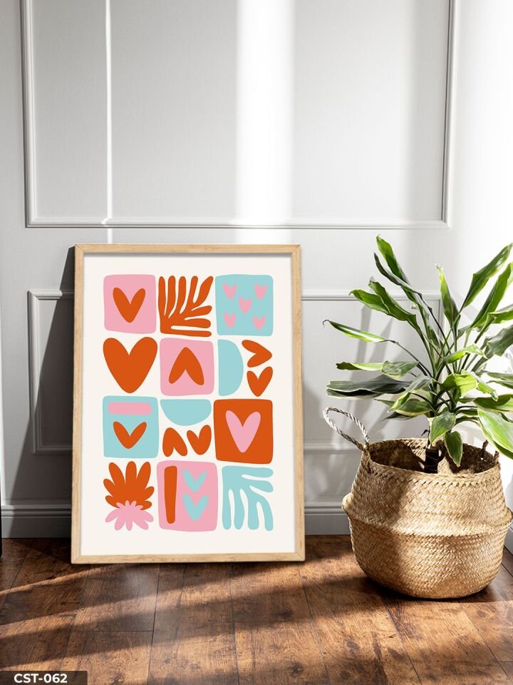 Kalpler Tek Parça Ahşap Çerçeveli Tablo Naturel - 40 x 60 CM
