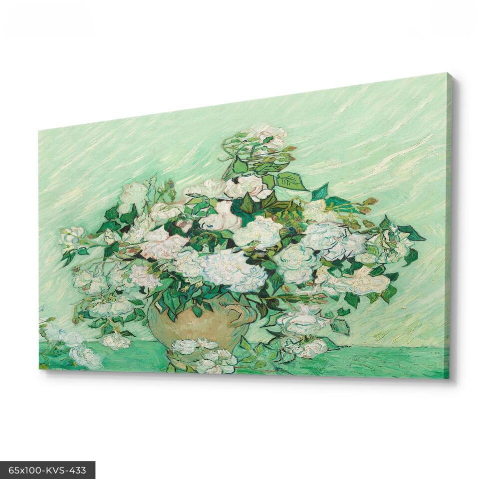 Yeşil Vazo Çiçek Kanvas - Canvas Tablo