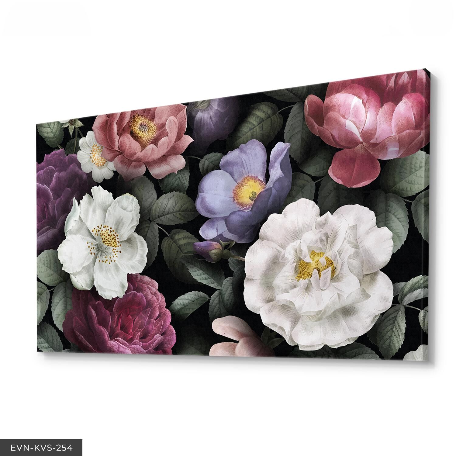 Renkli Çiçekler Tek Parça Kanvas Canvas Tablo 40 x 30 CM - Çok Renkli