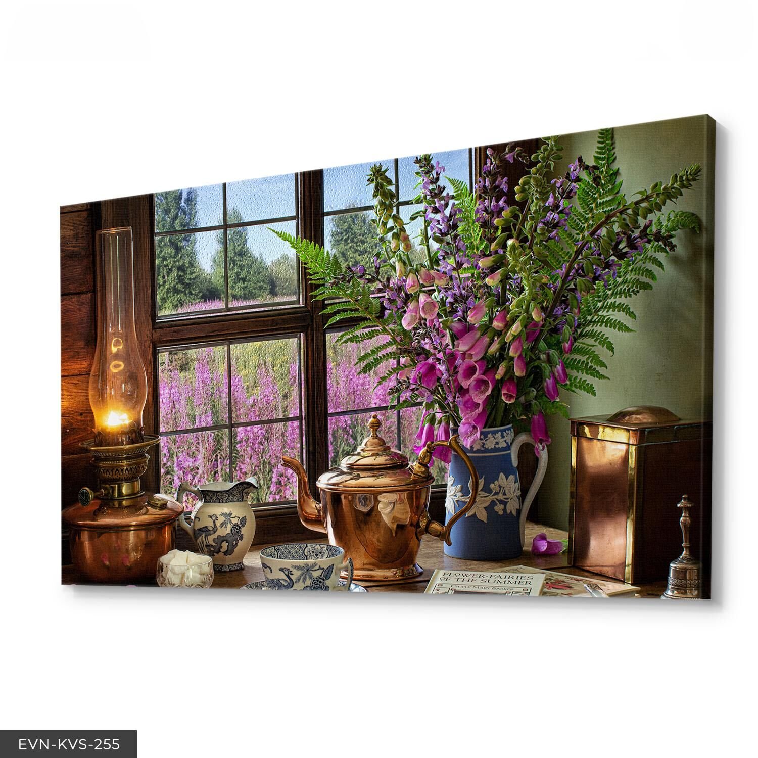 Çiçekler Tek Parça Kanvas Canvas Tablo 40 x 30 CM - Çok Renkli