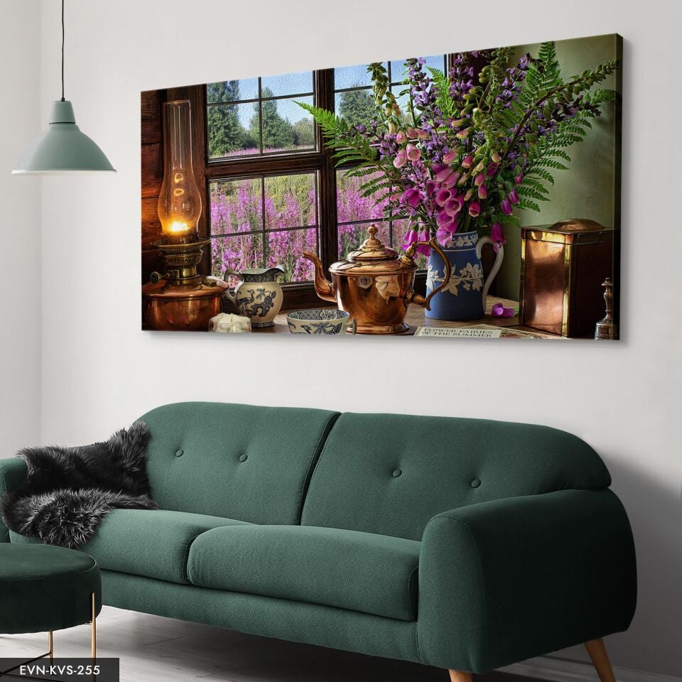 Çiçekler Tek Parça Kanvas Canvas Tablo 40 x 30 CM - Çok Renkli