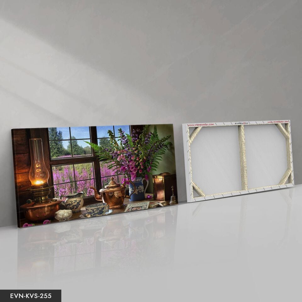 Çiçekler Tek Parça Kanvas Canvas Tablo 40 x 30 CM - Çok Renkli