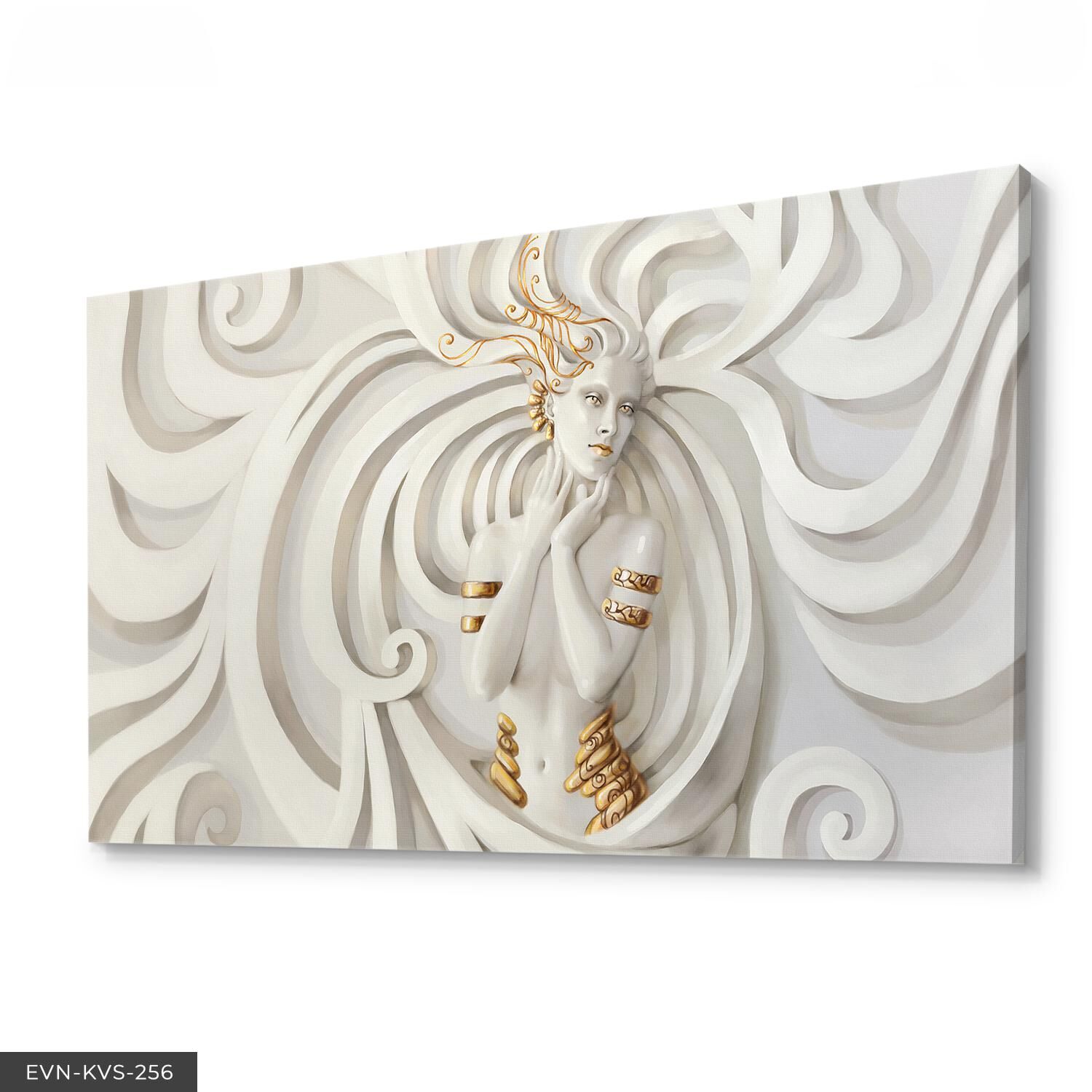 Sanatsal Kadın Tek Parça Kanvas Canvas Tablo 40 x 30 CM - Çok Renkli