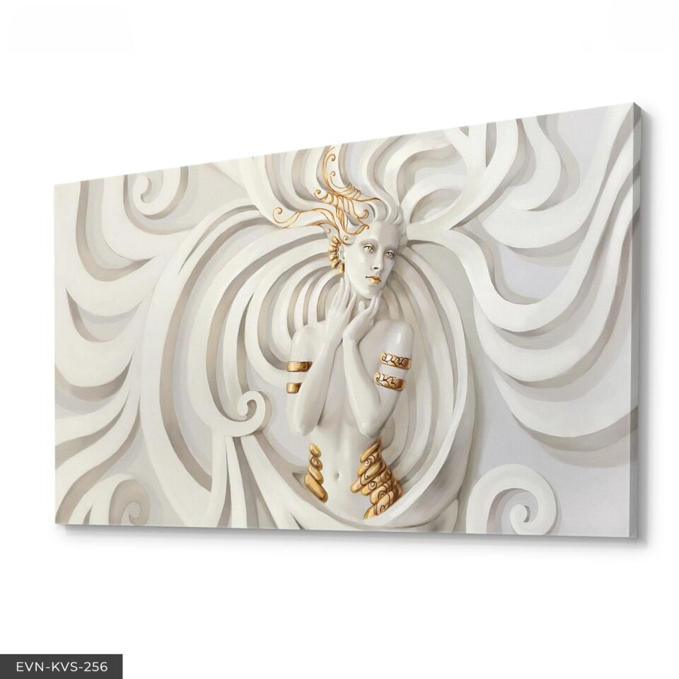 Sanatsal Kadın Tek Parça Kanvas Canvas Tablo 140 x 90 CM - Çok Renkli