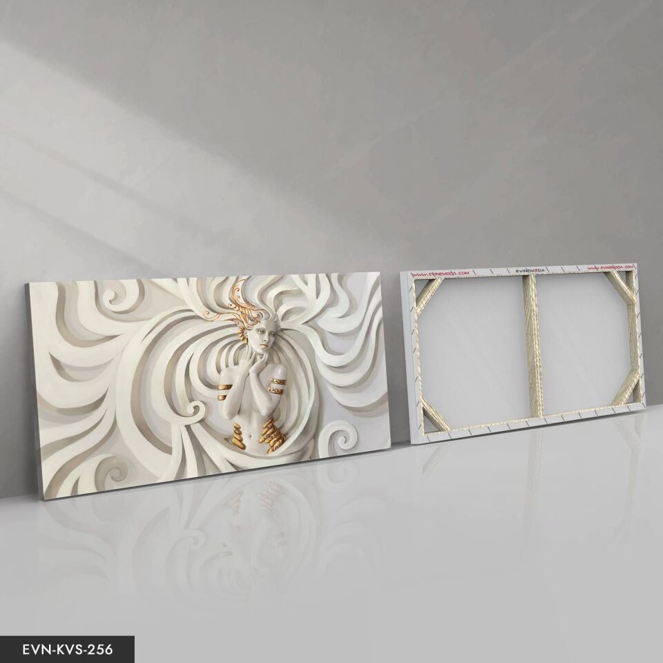 Sanatsal Kadın Tek Parça Kanvas Canvas Tablo 40 x 30 CM - Çok Renkli