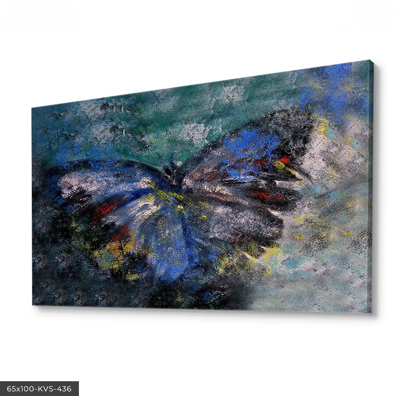 Çizim Kelebek Kanvas Tablo 40 x 30 CM - Çok Renkli