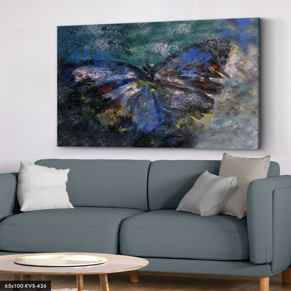 Çizim Kelebek Kanvas Tablo