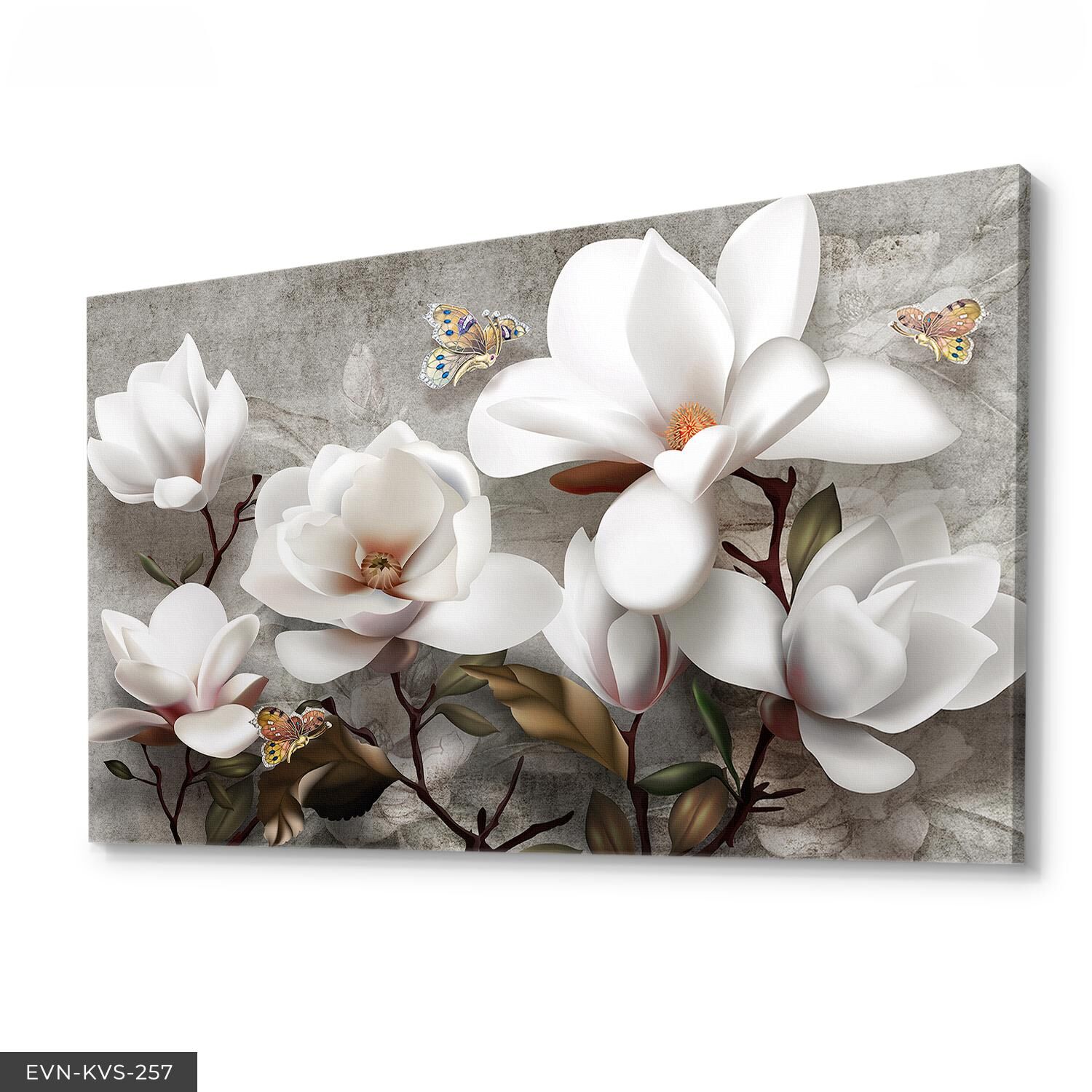 Çiçekler Tek Parça Kanvas Tablo 40 x 30 CM - Çok Renkli