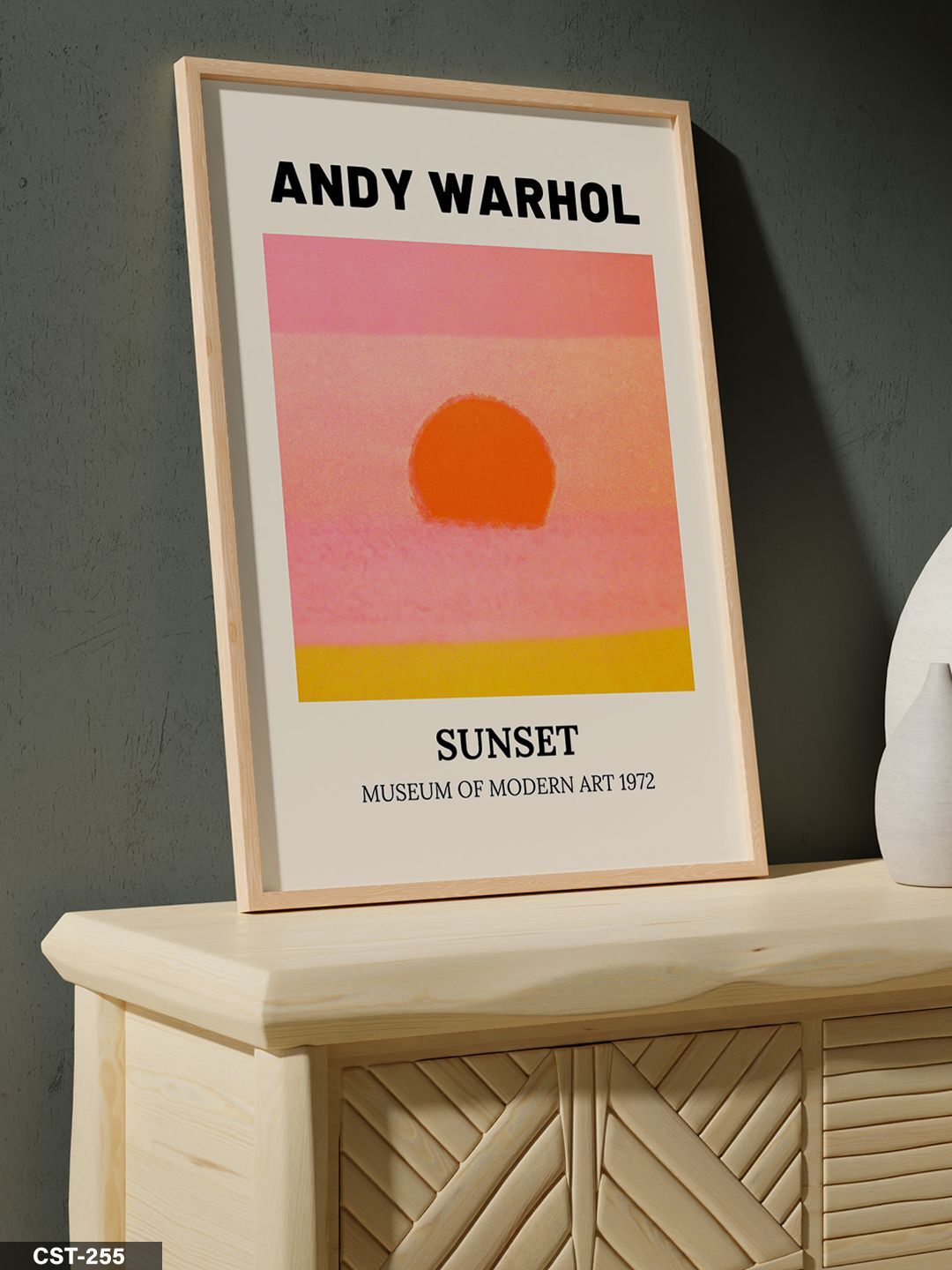 Andy Warhol Sunset Tek Parça Ahşap Çerçeveli Tablo Naturel - 20 x 30 CM
