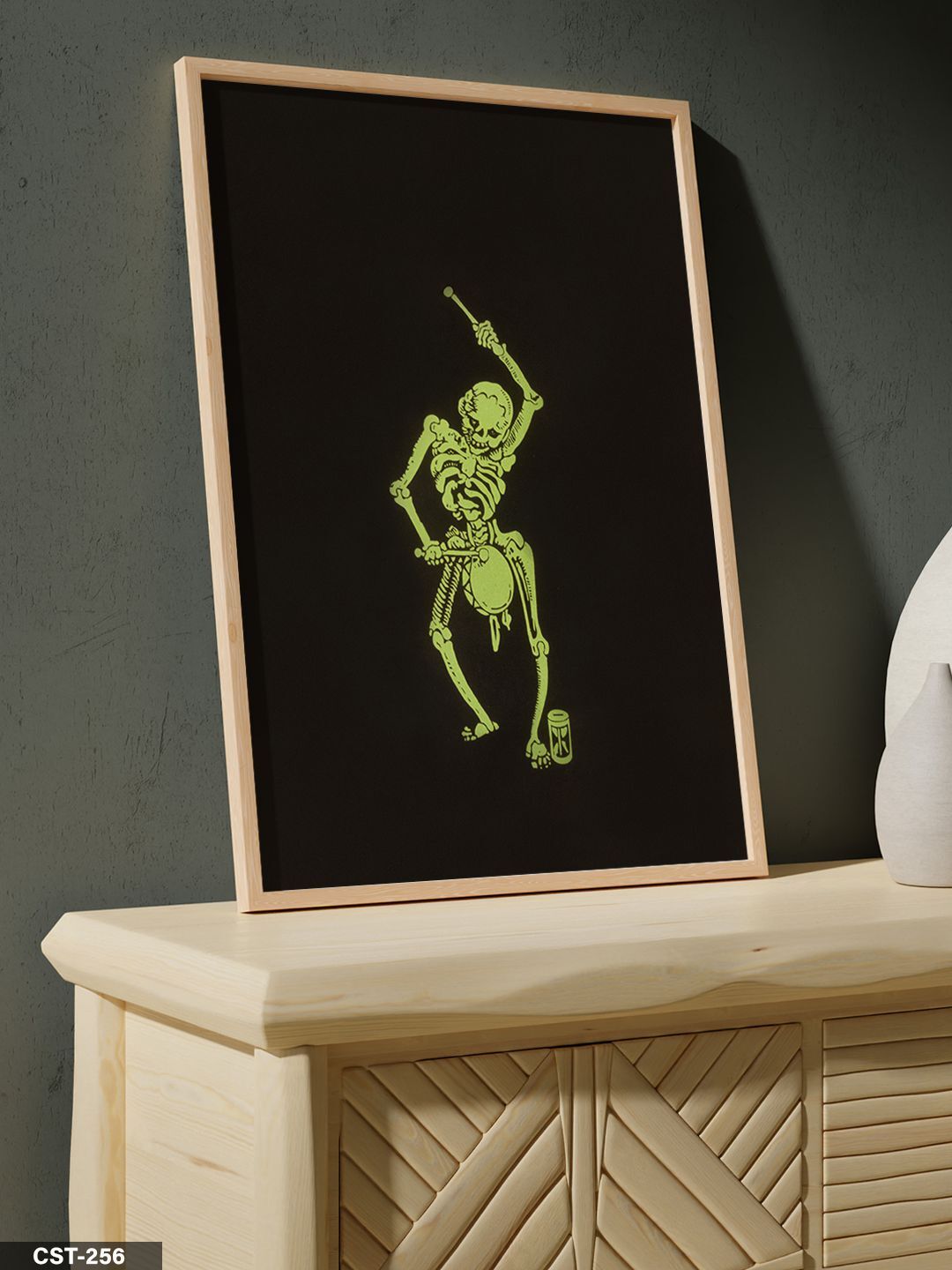 Sarı İskelet Tek Parça Ahşap Çerçeveli Tablo Naturel - 20 x 30 CM