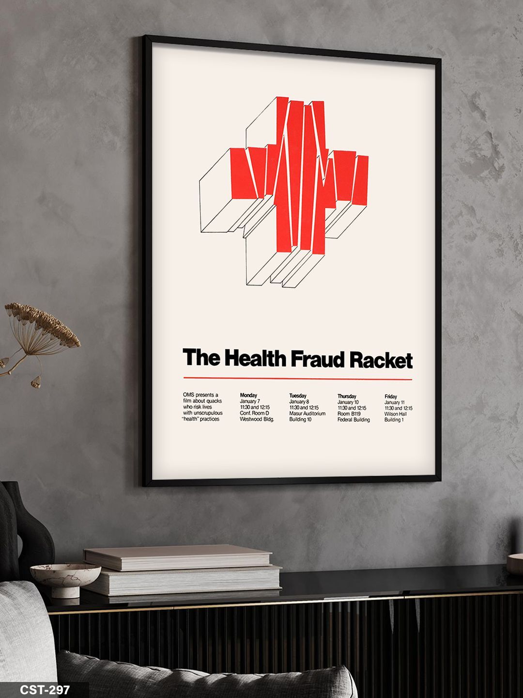 The Health Fraud Racket Tek Parça Ahşap Çerçeveli Tablo Siyah - 30 x 40 CM