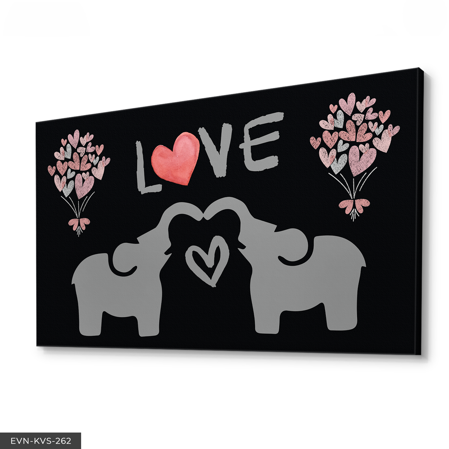 Love Aşk Temalı Fil Tek Parça Kanvas Canvas Tablo