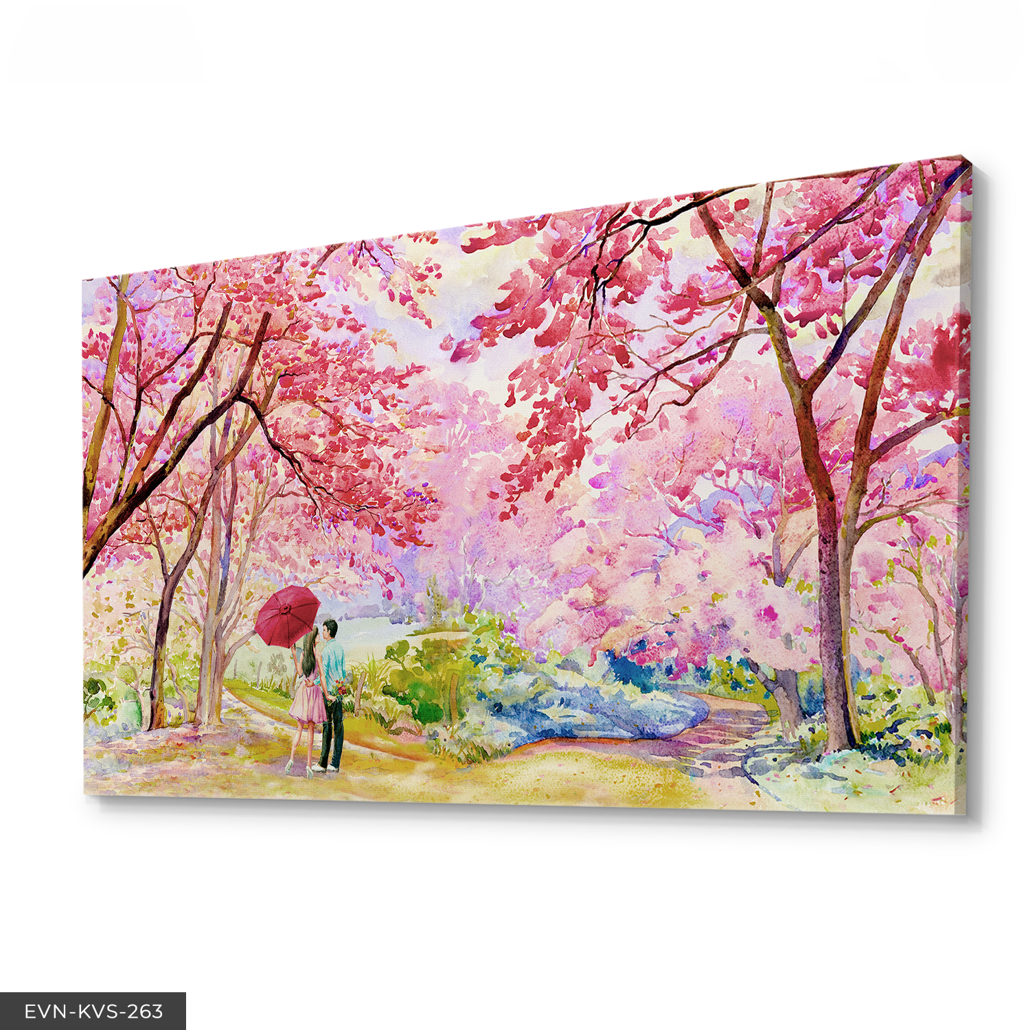 Aşk Temalı Renkli Orman Tek Parça Kanvas Canvas Tablo