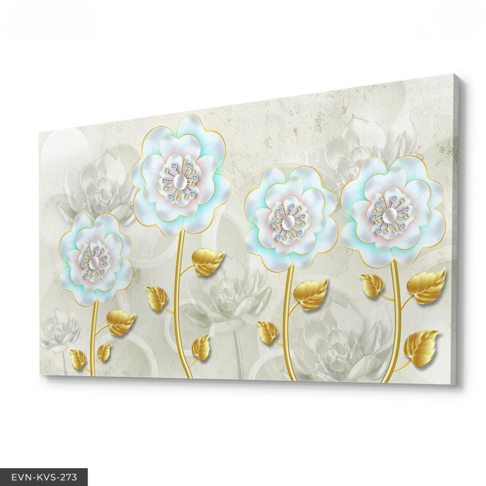 Çiçekler Tek Parça Kanvas Canvas Tablo 140 x 90 CM - Çok Renkli