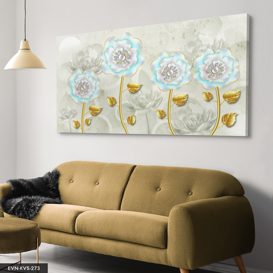 Çiçekler Tek Parça Kanvas Canvas Tablo 40 x 30 CM - Çok Renkli