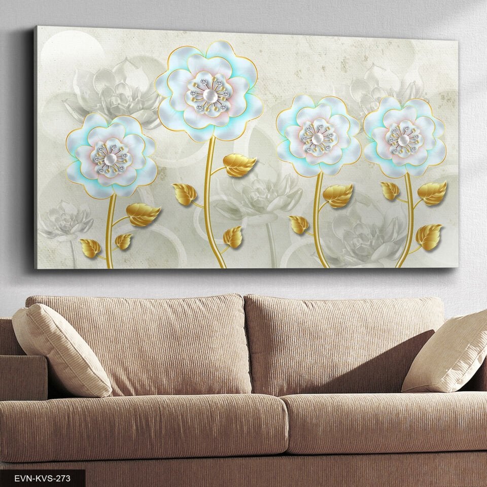 Çiçekler Tek Parça Kanvas Canvas Tablo 40 x 30 CM - Çok Renkli