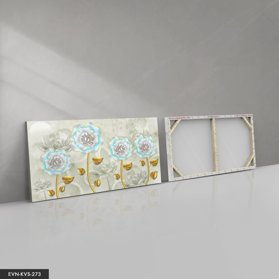 Çiçekler Tek Parça Kanvas Canvas Tablo 40 x 30 CM - Çok Renkli