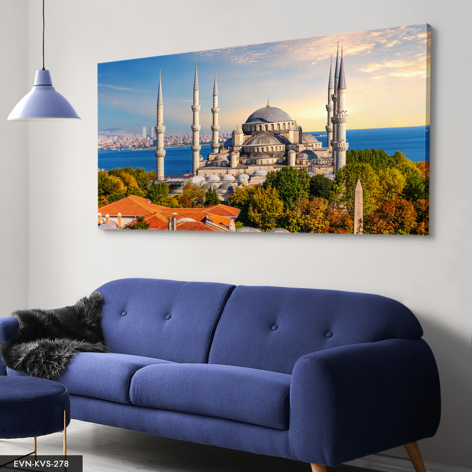 Sultan Ahmet Camii Tek Parça Kanvas Canvas Tablo 40 x 30 CM - Çok Renkli
