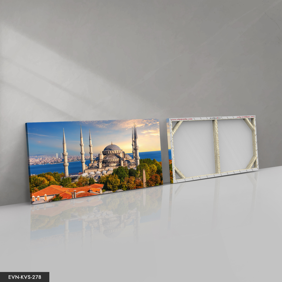 Sultan Ahmet Camii Tek Parça Kanvas Canvas Tablo 40 x 30 CM - Çok Renkli