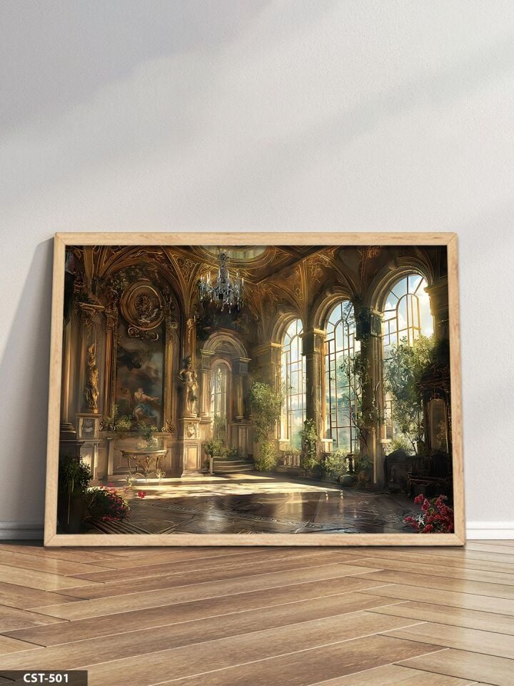 Güneşli Oda Tek Parça Ahşap Çerçeveli Tablo Naturel - 50 x 70 CM