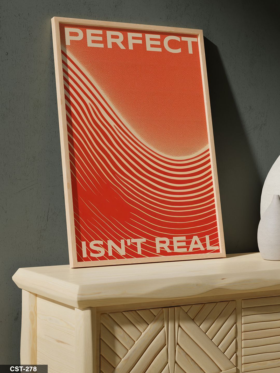 Perfect Isn't Real Tek Parça Ahşap Çerçeveli Tablo Naturel - 20 x 30 CM
