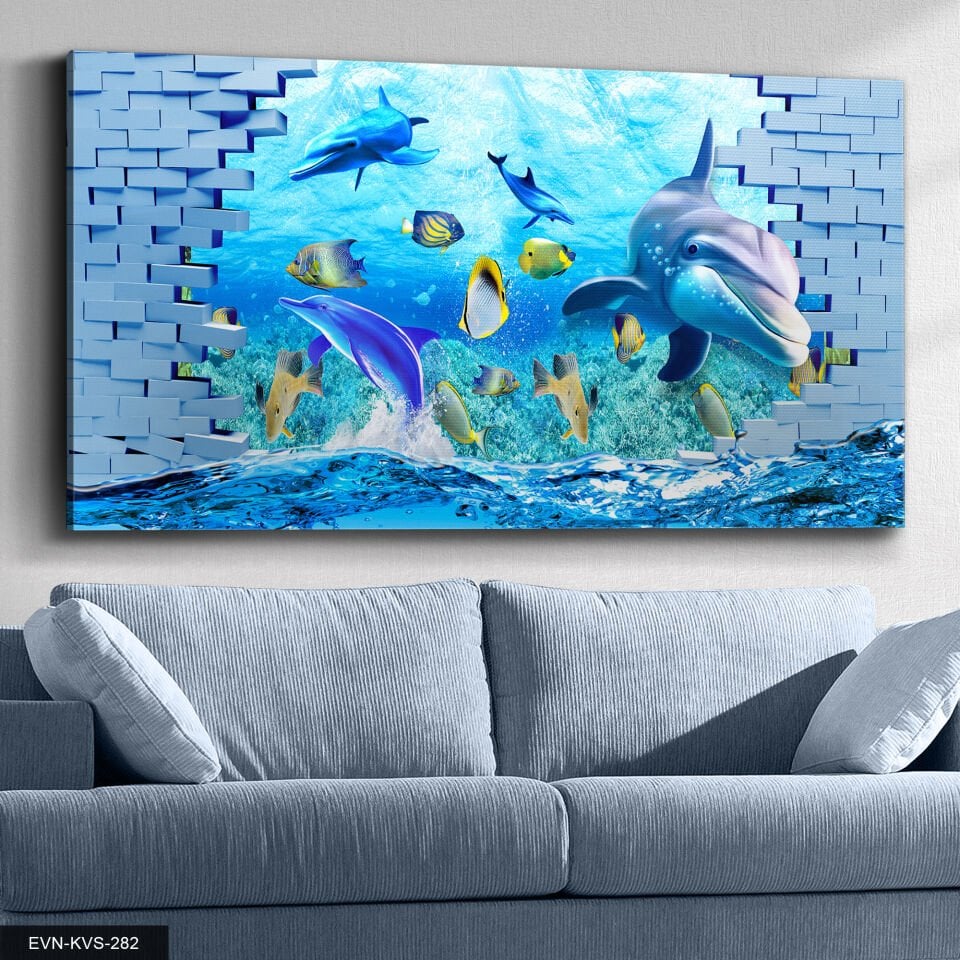 Balıklar Tek Parça Kanvas Canvas Tablo