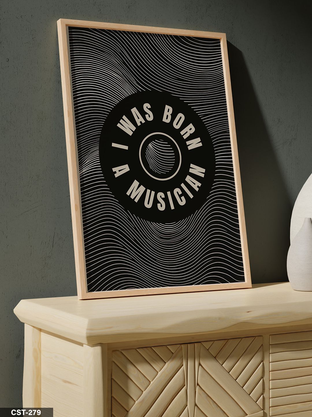 I Was Born A Musıcıan Tek Parça Ahşap Çerçeveli Tablo Naturel - 20 x 30 CM