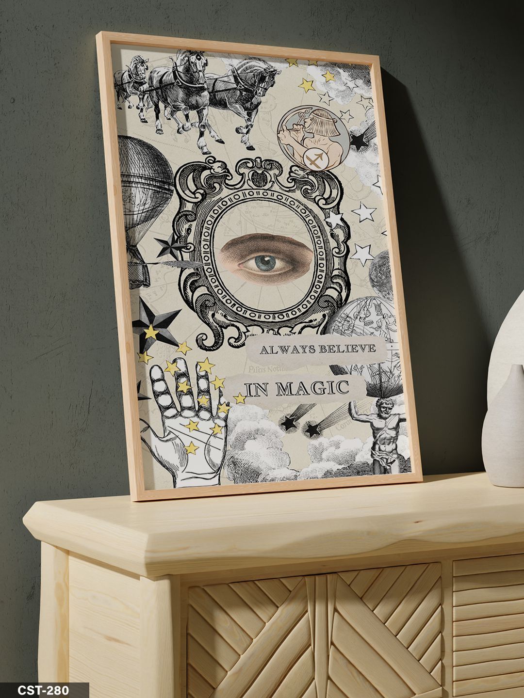 Always Believe Mitoloji Tek Parça Ahşap Çerçeveli Tablo Naturel - 20 x 30 CM