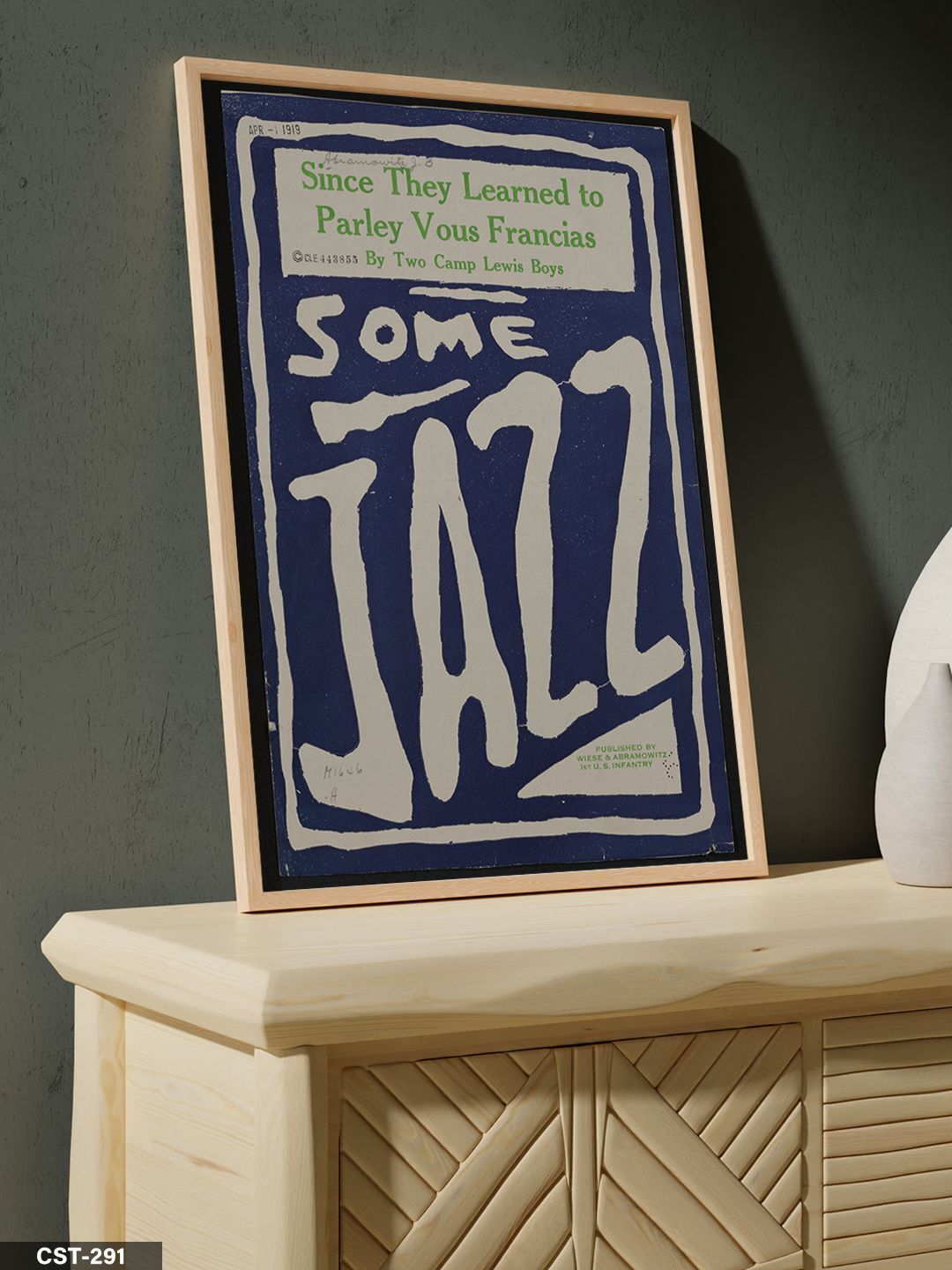 Some Jazz Tek Parça Ahşap Çerçeveli Tablo Naturel - 20 x 30 CM