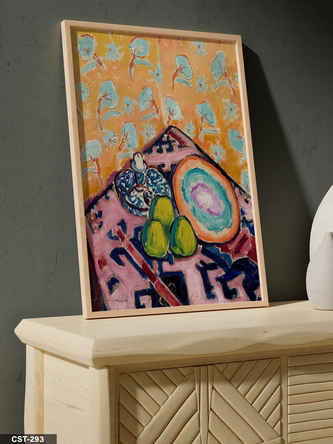 Fikret Mualla Tek Parça Ahşap Çerçeveli Tablo Naturel - 20 x 30 CM