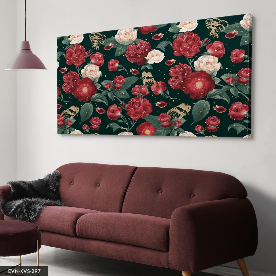 Renkli Çiçekler Tek Parça Kanvas - Canvas Tablo