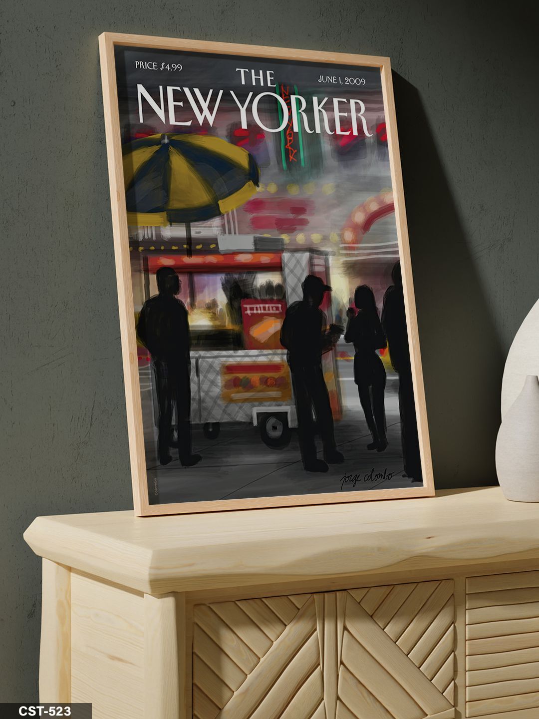 The New Yorker Poster Tek Parça Ahşap Çerçeveli Tablo Naturel - 50 x 70 CM