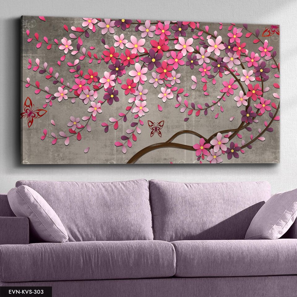 Çiçekler Tek Parça Kanvas - Canvas Tablo