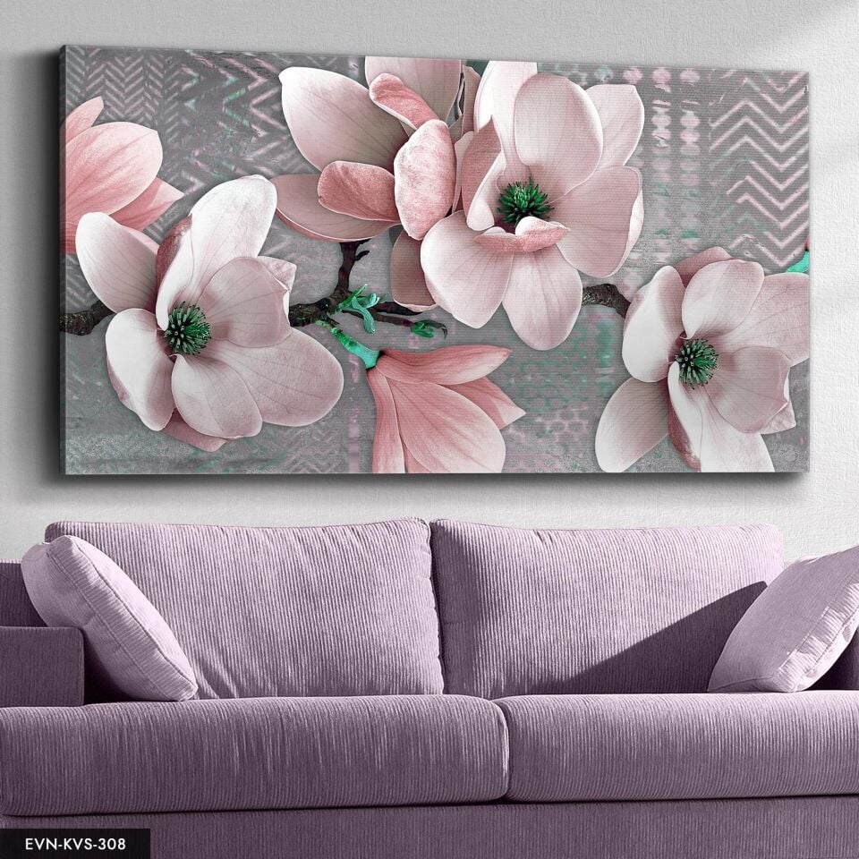 Çiçekler Tek Parça Kanvas - Canvas Tablo