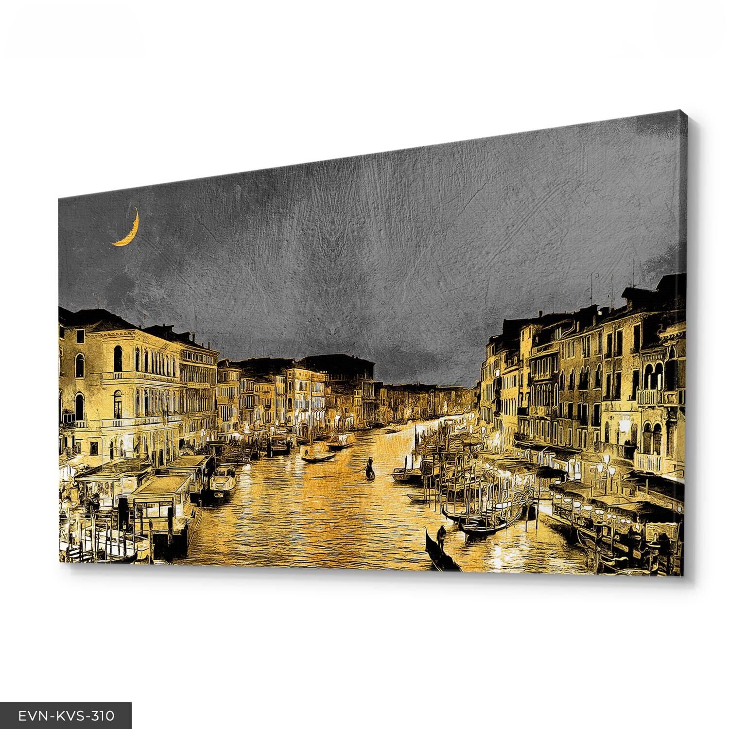 Gold Manzara Tek Parça Kanvas - Canvas Tablo