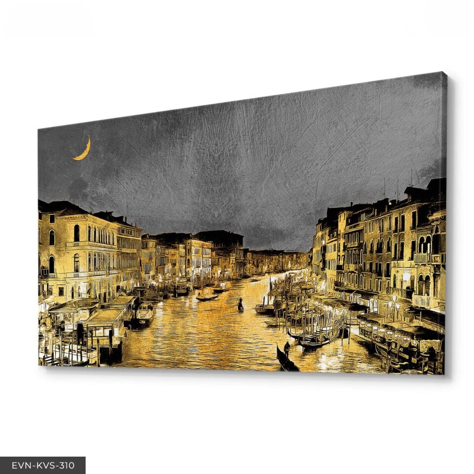 Gold Manzara Tek Parça Kanvas - Canvas Tablo