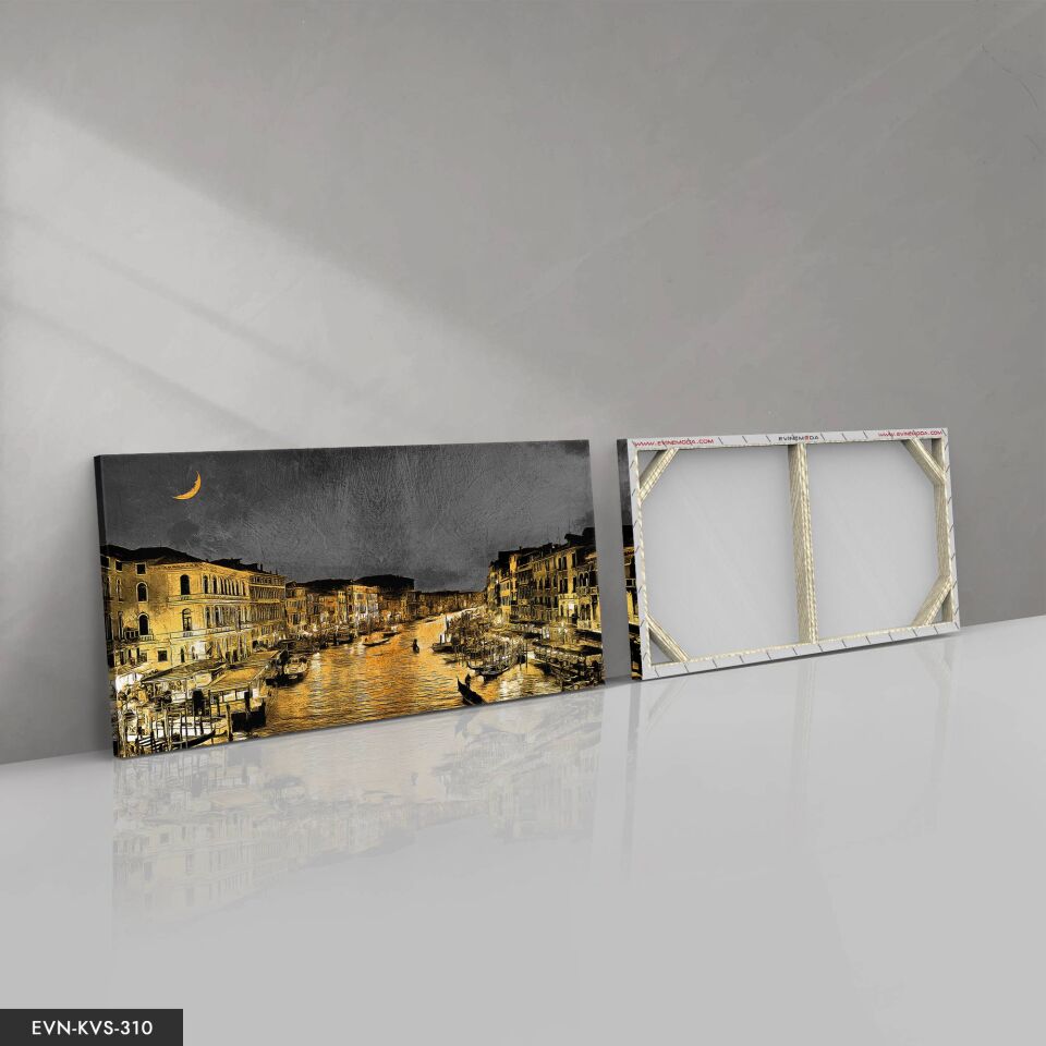 Gold Manzara Tek Parça Kanvas - Canvas Tablo