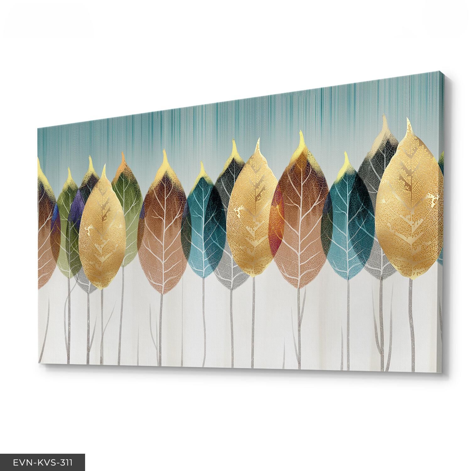 Renkli Yapraklar Tek Parça Kanvas - Canvas Tablo