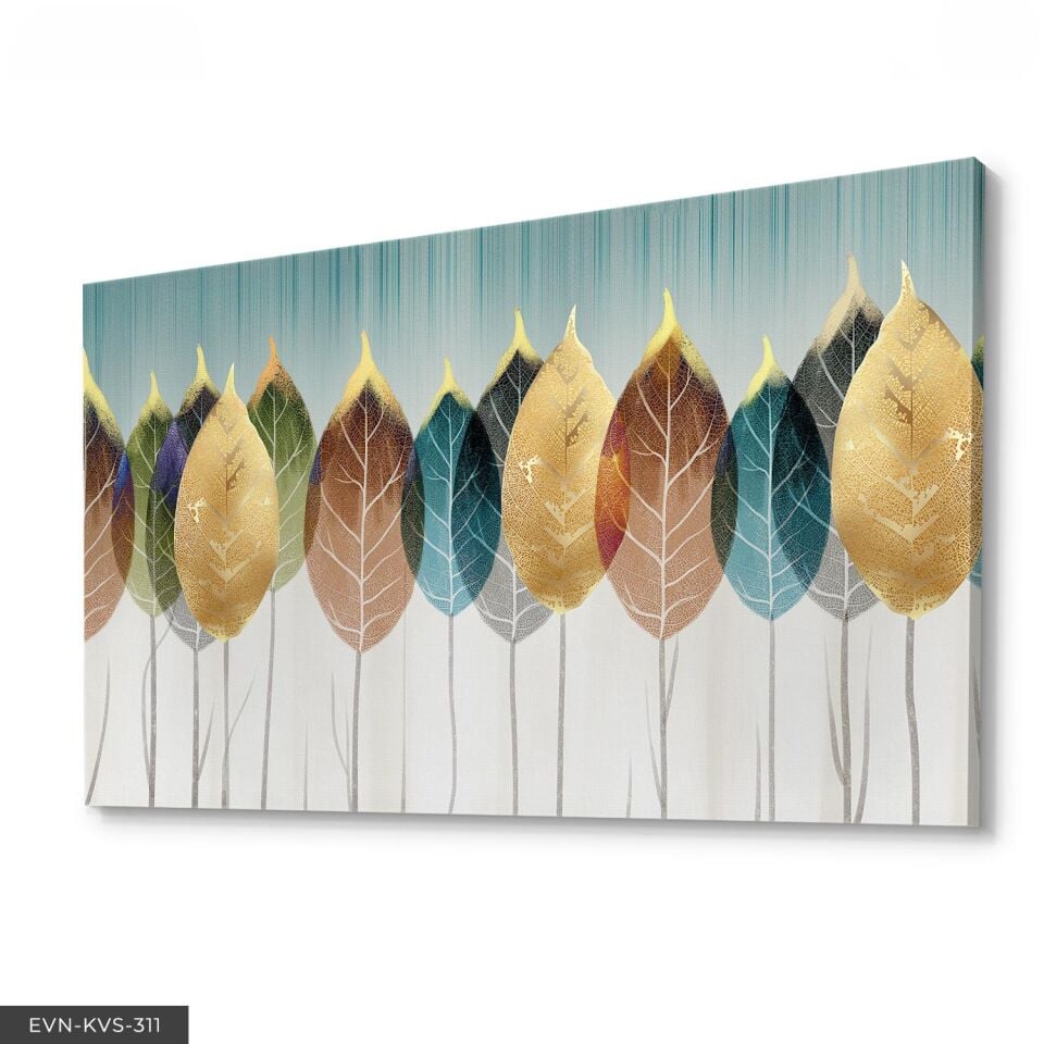 Renkli Yapraklar Tek Parça Kanvas - Canvas Tablo