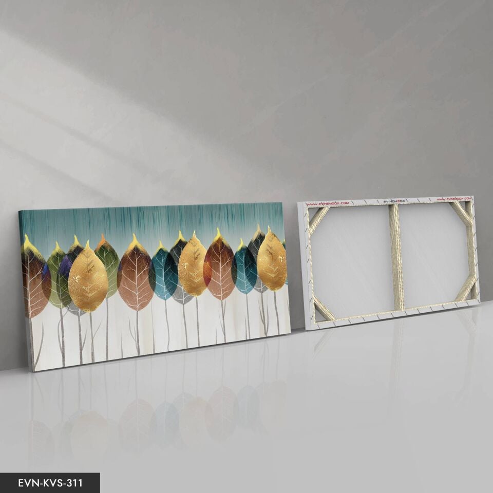 Renkli Yapraklar Tek Parça Kanvas - Canvas Tablo