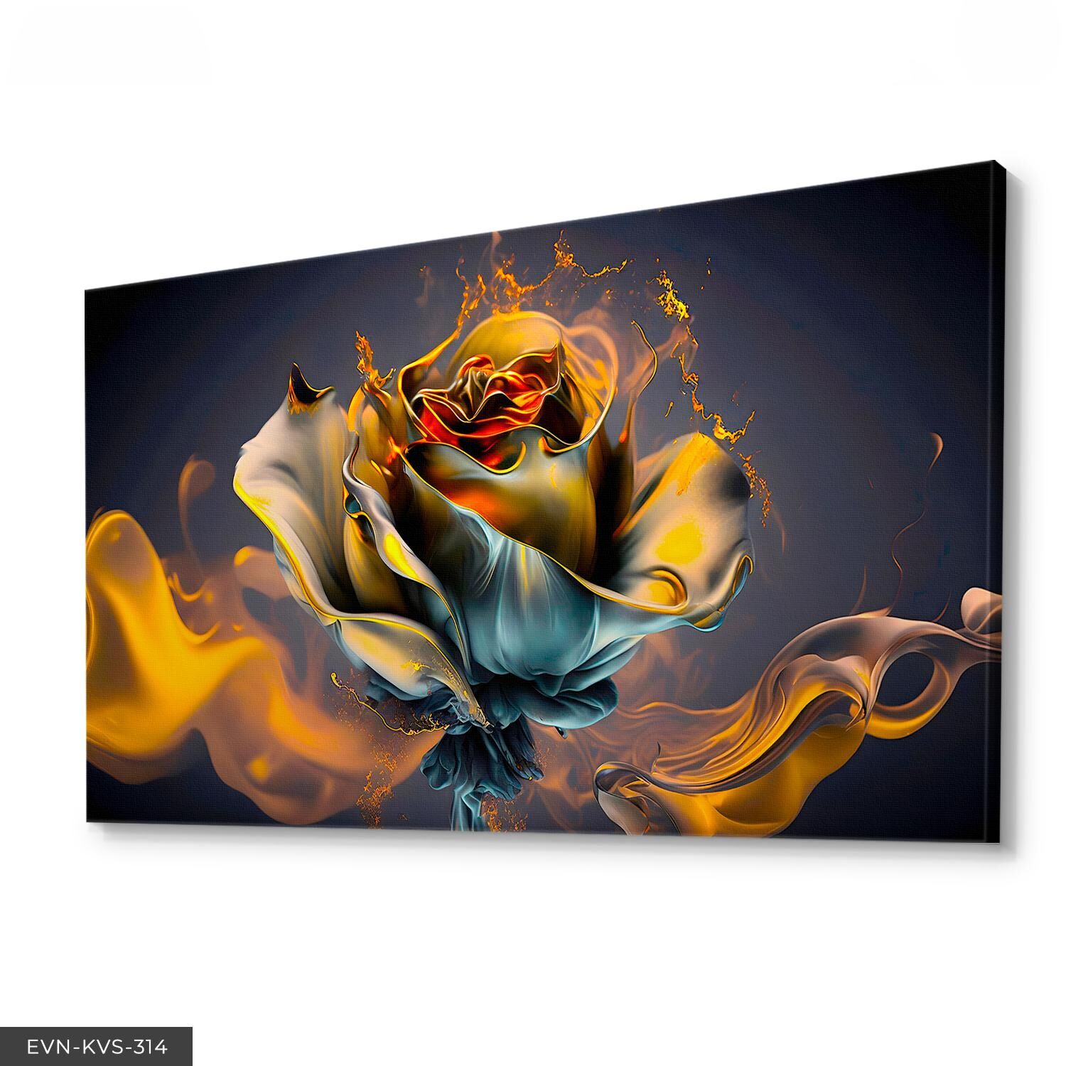 Altın Gül Tek Parça Kanvas - Canvas Tablo