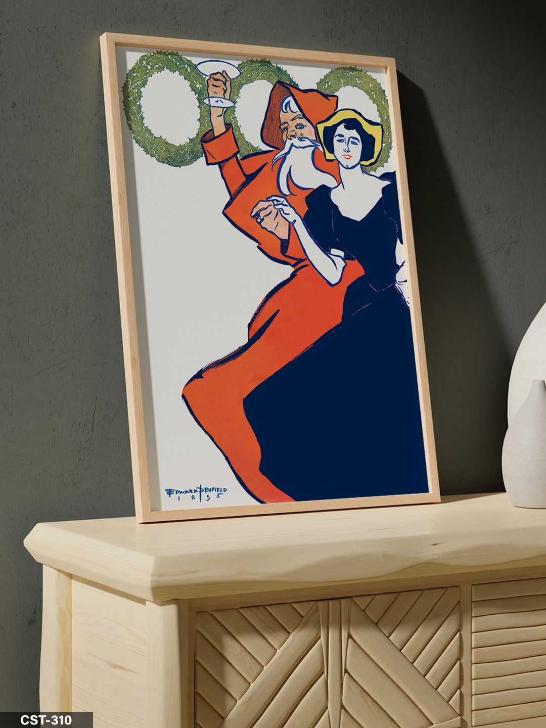 Harper's Magazine Christmas Tek Parça Ahşap Çerçeveli Tablo Naturel - 20 x 30 CM