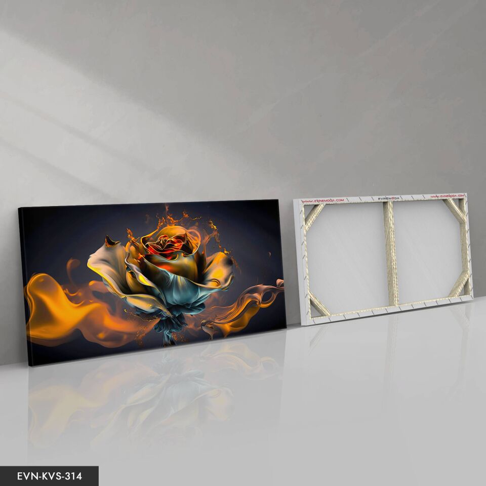 Altın Gül Tek Parça Kanvas - Canvas Tablo