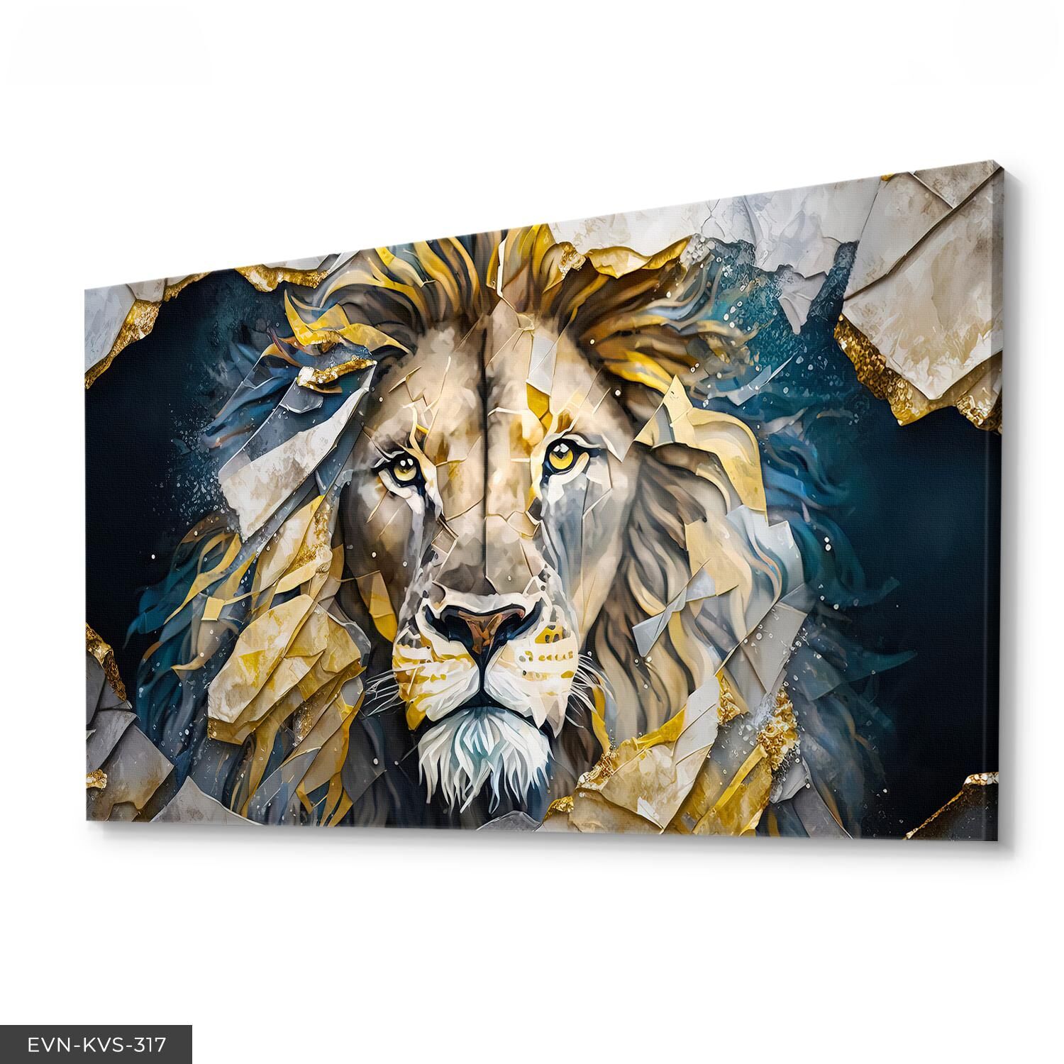 Aslan Kafası Soyut Arkaplan Tek Parça Kanvas - Canvas Tablo