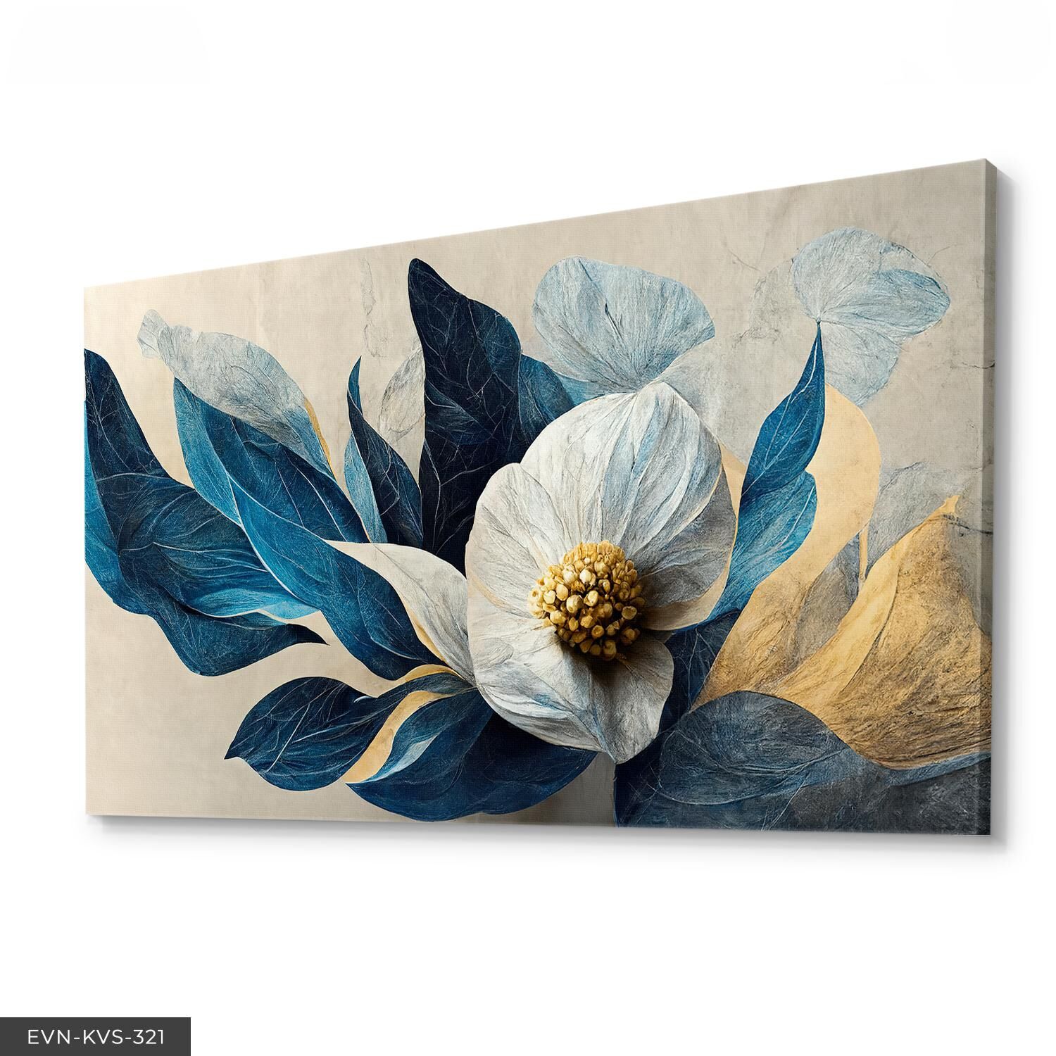 Çok Yapraklı Renkli Çiçek Tek Parça Kanvas - Canvas Tablo