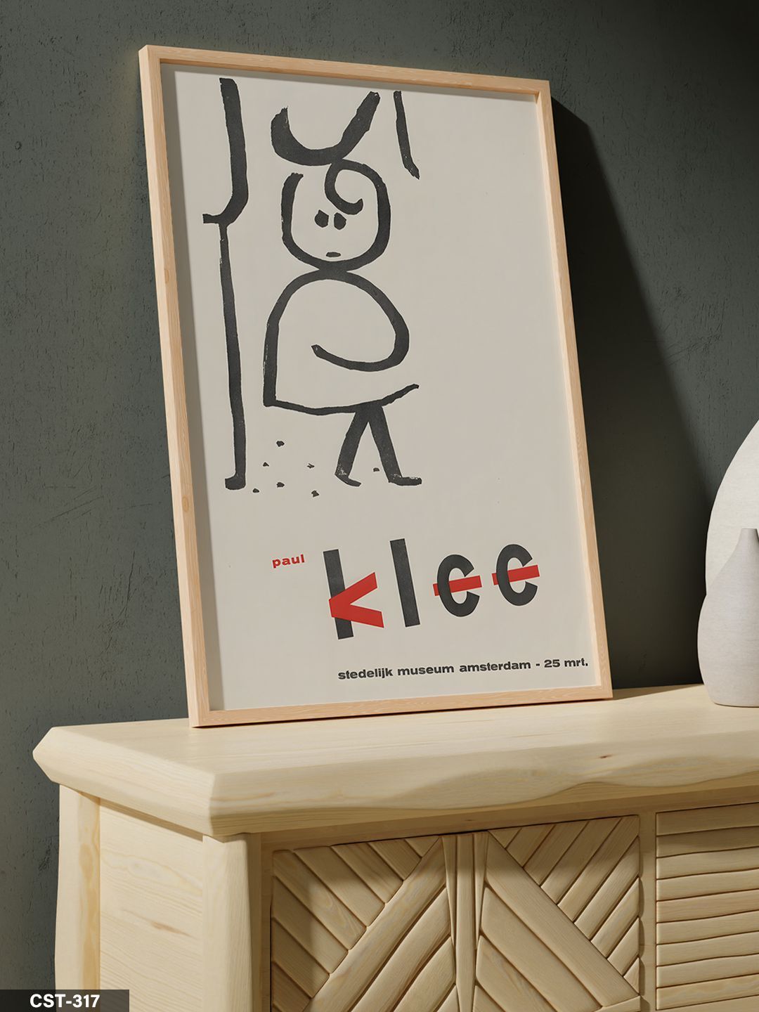 Paul Klee Afiş Tek Parça Ahşap Çerçeveli Tablo Naturel - 20 x 30 CM